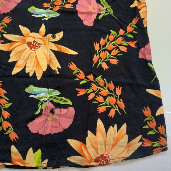 Roark Shirt Mens Size M Short Sleeve Button Classic Fit Floral Summer Black - Picture 5 of 13